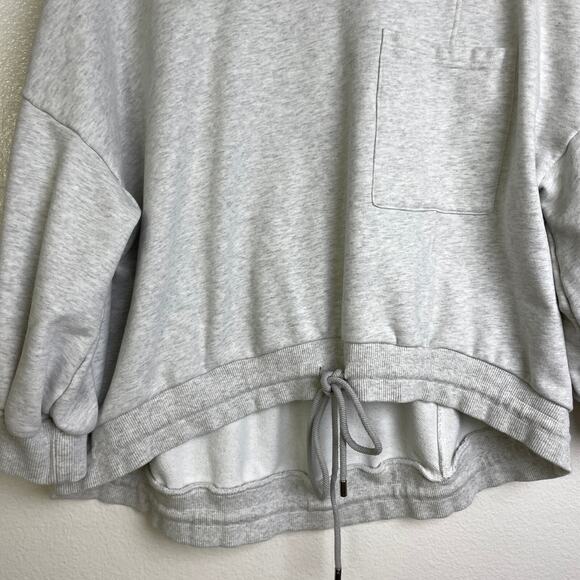 NAP Loungewear Oversized Track Sweatshirt Gray Womens Medium Drawstring Hem - Picture 5 of 12